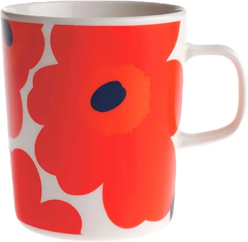 Vista 12 de MARIMEKKO Oiva Unikko Taza – Refina la decoración de tu cocina con nuestro icónico gres floral – Elegantes tazas de café de porcelana para elevar tu