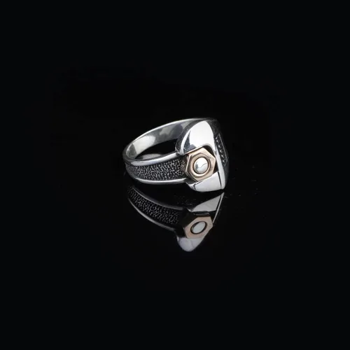 Vista 3 de Sterling Silver Fidget Ring Men, Screw Ring Men, Fidget Spinner Ring, Unique Ring, Biker Ring, Anniversary, Memorial