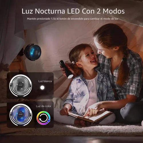 Vista 6 de Momcozy Ventilador portátil para cochecito, 8000 mAh, batería de 27 horas de duración ultra larga, desmontable de 4 velocidades de rotación de 360°