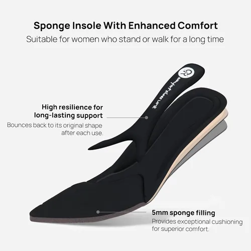 Vista 5 de Ortho+rest Tacones puntiagudos para mujer con paneles elásticos para pies sensibles y juanetes