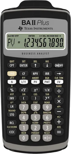 Vista 2 de Texas Instruments BA II Plus Financial Calculator, Black Medium