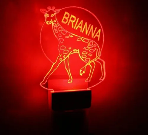 Vista 7 de Luz nocturna de jirafa con diseño de animales, multicolor, con enchufe LED, ultra delgada, suave al tacto, con sensor inteligente de atardecer a