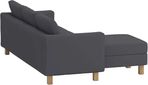 Vista 4 de Karlstad. Funda de recambio para sofá de tres asientos y chaise-lounge, de algodón denso IKEA Karlstad. Funda Algodón Gris Oscuro
