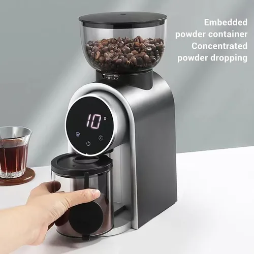 Vista 5 de Molinillo eléctrico de frijoles con 25 ajustes de molienda con pantalla táctil, molinillo de café para el hogar y la cafetería