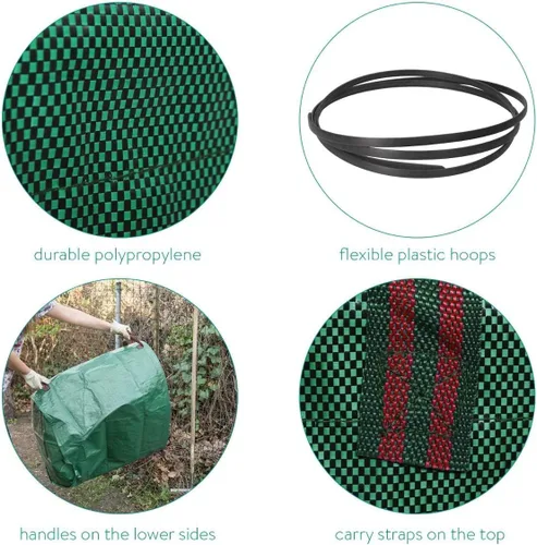 Vista 7 de IME Bolsa de hojas de césped reutilizable para jardinería, 272L, verde, 1 unidad