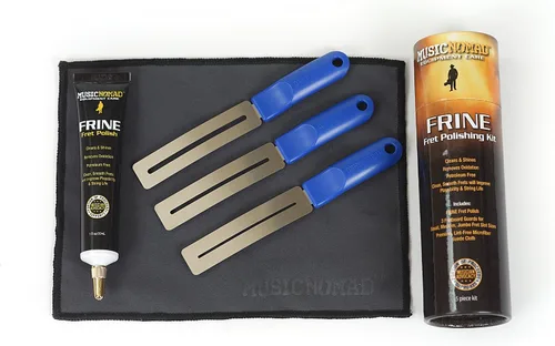 Vista 4 de MusicNomad Kit de pulido de trastes FRINE de 5 piezas con protectores de diapasón, pulido, paño (MN124)