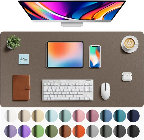 Vista 74 de Aothia - Protector de escritorio de cuero sintético grande, base antideslizante para mouse y superficie para escribir, impermeable, fácil de Agua
