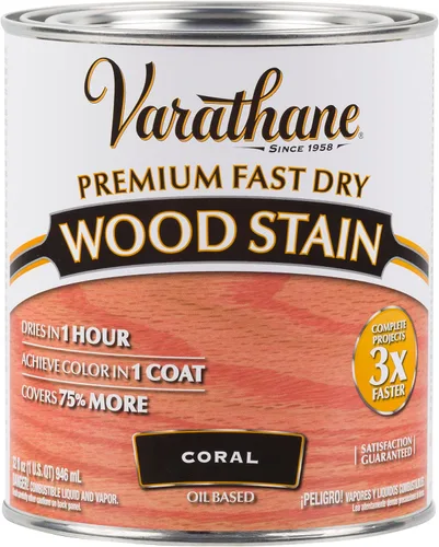 Vista 60 de Varathane 262023 - Tinte de madera prémium de secado rápido, Spring Oak, media pinta Oil-Based, 1 Coat Color, 1 Hour Dry Time, Interior Wood