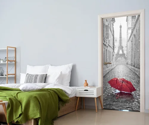 Vista 4 de VancyTop 30.3x78.7 1 unids/set moda decoración del hogar París Eiffel hierro extraíble puerta mural calcomanías fáciles de aplicar