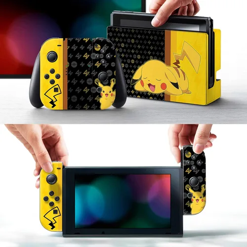 Vista 4 de Controller Gear Nintendo Switch Skin & Screen Protector Set - Pokemon - Pikachu Set 1 - Nintendo Switch