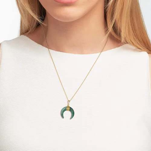 Vista 3 de COAI Collar de luna de cristal curativo para mujer, Piedra, Ágata