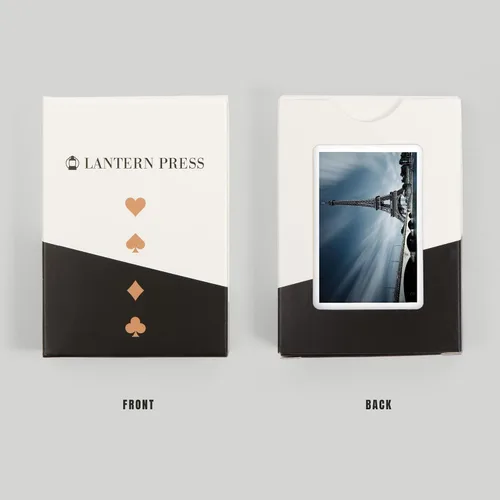 Vista 8 de Lantern Press París, Francia, Torre Eiffel (52 cartas de juego, baraja de cartas de tamaño póquer con comodines)