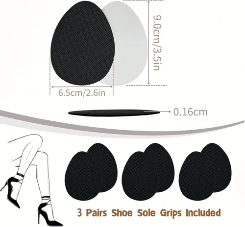 Vista 7 de Almohadillas antideslizantes para zapatos, protectores de suela de zapatos para la parte inferior de los zapatos, 6 suelas antideslizantes