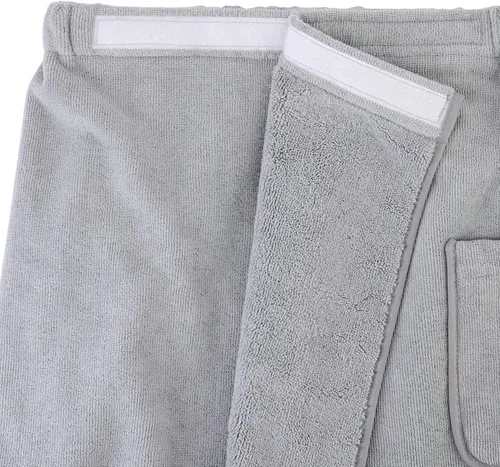 Vista 2 de Polyte - Toalla de baño de microfibra de secado rápido para envolver el cuerpo para hombres, talla única (gris)