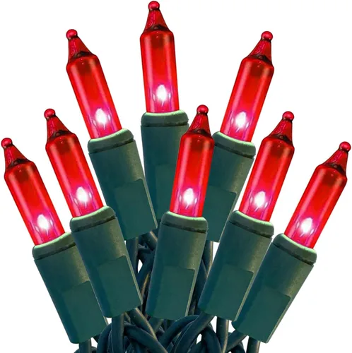 Vista 9 de HISHINY Luces de Navidad 100 Unidades Luces Transparentes para Árbol de Navidad en Cadena con Cable Verde para Decoraciones de Navidad al Aire Libre