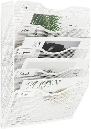 Vista 34 de EasyPAG Office - Carpeta de pared con 3 bolsillos para guardar archivos, organizador de metal para documentos Negro