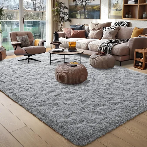 Vista 16 de Foxmas Alfombras de Área Suaves y Esponjosas para Dormitorio, Habitación de los Niños, Alfombra de Guardería de Felpa Peluda, Alfombras Peludas