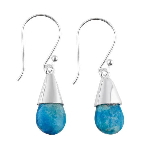 Vista 74 de Aretes de aro de cristal afganita natural Piedras afganas de alto grado Aretes chapados en plata Gota lisa Joyas de piedras preciosas hechas
