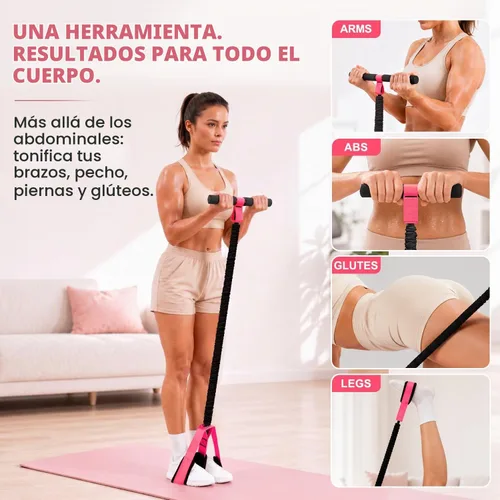 Vista 3 de Banda de resistencia de pedal con asa, tubos de látex gruesos duraderos mejorados y pedal de tela de espuma suave, equipo de ejercicio