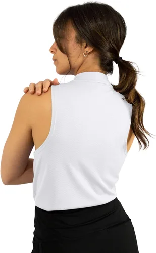 Vista 4 de Three Sixty Six - Blusa polo de golf sin mangas con cierre de cremallera para mujer, camisetas cortas de secado rápido para mujeres
