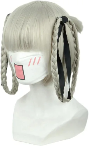 Vista 3 de SEIZIS Anime Kakegurui Kirari Momobami Cosplay peluca con pelo de fibra resistente al calor + gorra de peluca fiesta niñas mujeres accesorios niñas