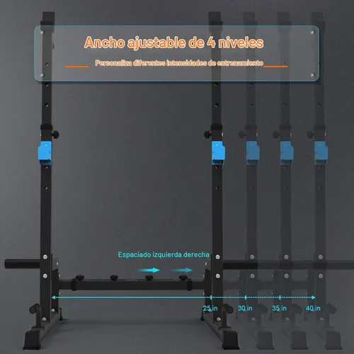 Vista 5 de JX FITNESS Soporte para sentadillas de 660 libras ajustable para gimnasio