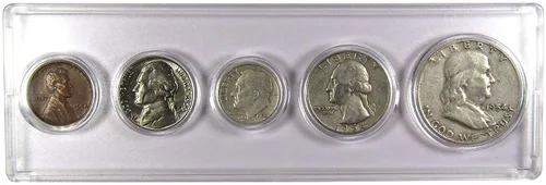 Vista 23 de Juego de 5 monedas coleccionables de 1934 en buen o mejor estado para regalo