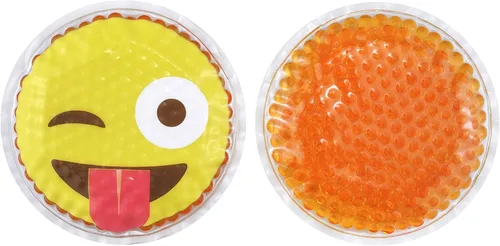 Vista 2 de FOMI Care - Paquete de 4 paquetes de hielo Hot Cold Kids Emoji Boo Boo Divertido envoltorio de cuentas de gel para niños Alivio del dolor