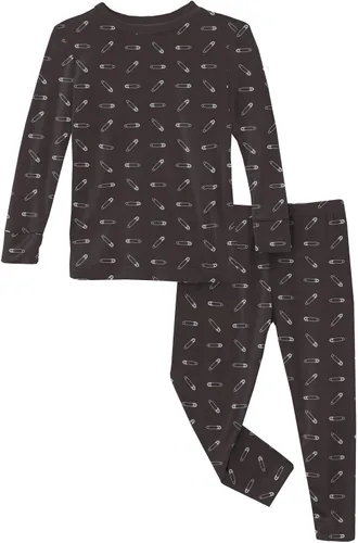 Vista 132 de KicKee Pants Conjunto de pijama de manga larga con estampado de piezas