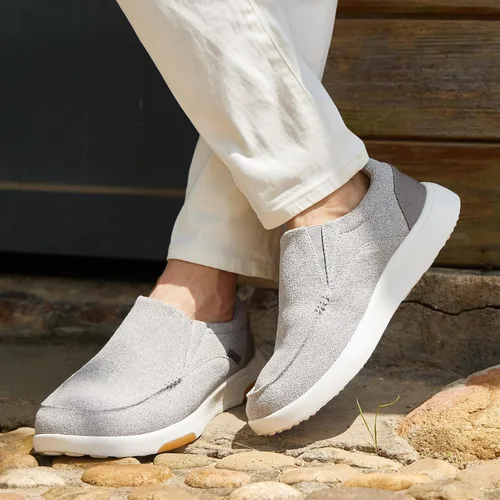 Vista 8 de OrthoComfoot Zapatos ortopédicos cómodos sin cordones para hombre con soporte de arco, mocasines ortopédicos para fascitis plantar, zapatos de lona