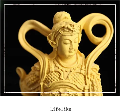 Vista 3 de Feng Shui Decor Estatua de Guan Gong, estatua de madera maciza del Dios de la riqueza Guan Yu, decoración de oficina en casa, figura de Guan Di