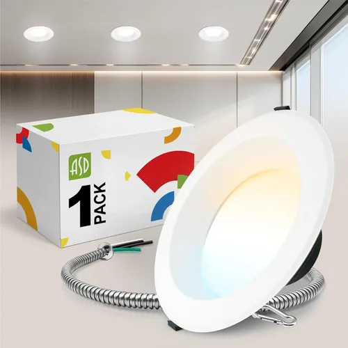 Vista 17 de ASD Downlight LED comercial sin lata de 4 pulgadas, iluminación ajustable de potencia de 7/10/13W, lámpara de techo empotrable redonda regulable, 5