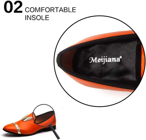 Vista 5 de Meijiana Black Leather Loafers for Men - Breathable, Flexible Slip On Mens Shoes - Perfect Party, Wedding, Birthday Mens Dress Shoes - Comfortable