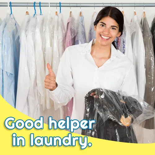Vista 6 de Patelai - 40 bolsas de ropa para colgar, fundas de plástico transparente