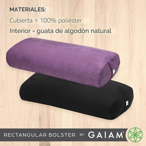 Vista 6 de Almohada Gaiam redonda para yoga, cojín suave para meditación, masaje y soporte de espalda, relleno de algodón transpirable, funda de microfibra