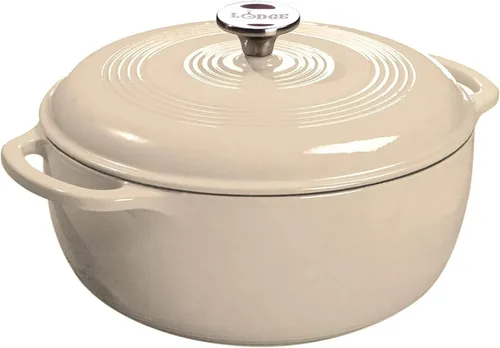 Vista 18 de Lodge - Horno holandés de hierro fundido esmaltado, 7.5 cuartos de galón, albaricoque