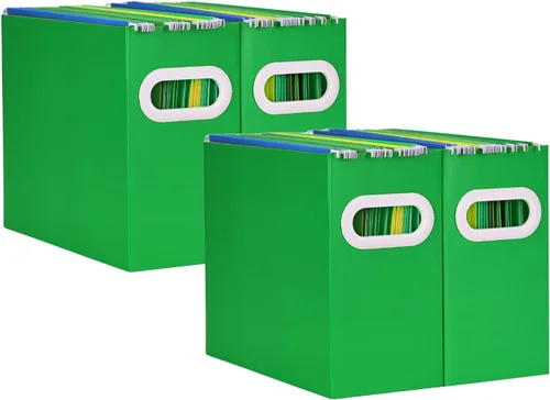 Vista 11 de Organizador de archivos colgante, organizador de carpetas de archivos de cartón para tamaño carta, caja de almacenamiento de documentos