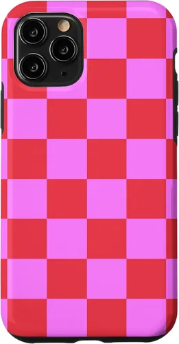 Vista 29 de Funda femenina con patrón de mujer rosa y rojo a cuadros para iPhone 17