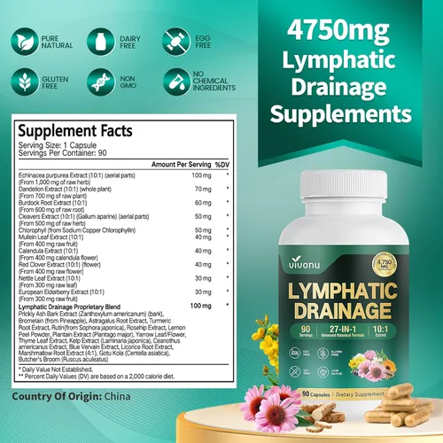 Vista 8 de Cápsulas de los suplementos del drenaje linfático 27-en-1, desintoxicación