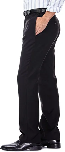Vista 3 de Haggar E-CLO Repreve Stria - Pantalón de vestir con frente plano para hombre Negro