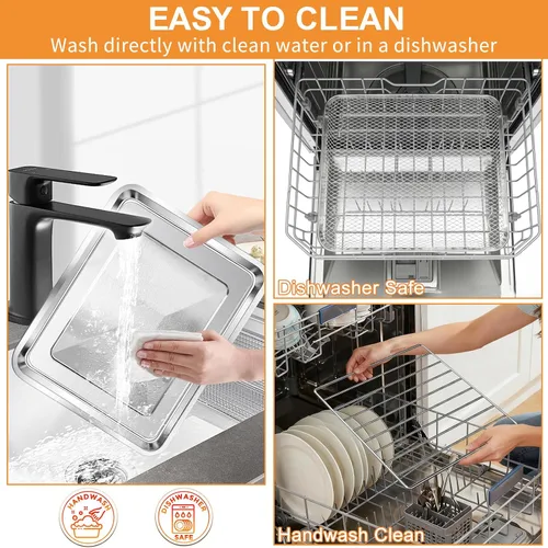 Vista 5 de GWY Estante de alambre para freidora de aire 3 en 1 para Cuisinart TOA-26 28 AFR-25, horno tostador de convección de freidora de aire, 11.2 x 10