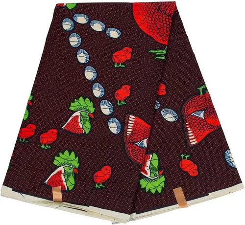 Vista 19 de BintaRealWax Tela africana de 6 yardas 100% algodón Ankara Kente Print Fabric Paño geométrico circular rojo de la impresión de la cera