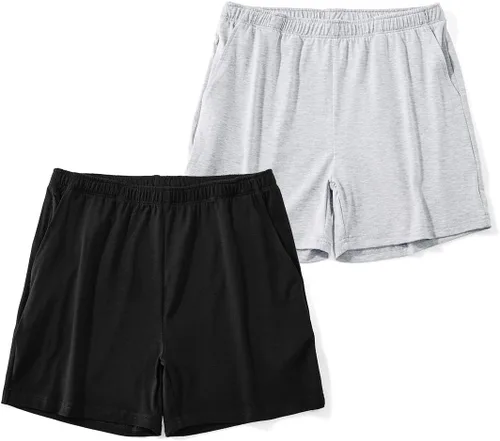 Vista 9 de AIMPACT Pantalones cortos de pijama para hombre con entrepierna de 4 Negro