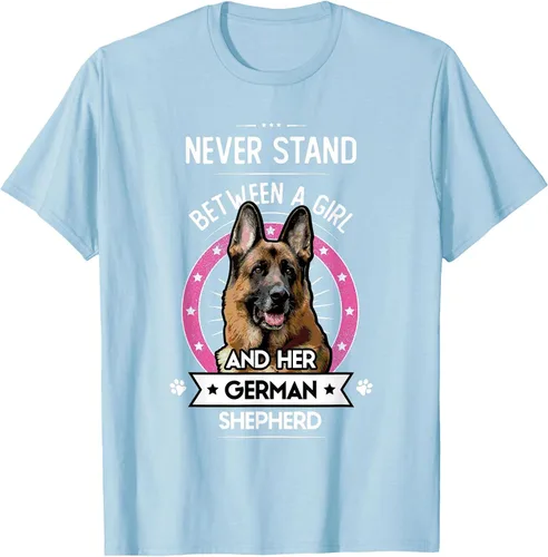 Vista 13 de Never Stand Between A Girl and Her German Shepherd T-Shirt Asphalt Grey