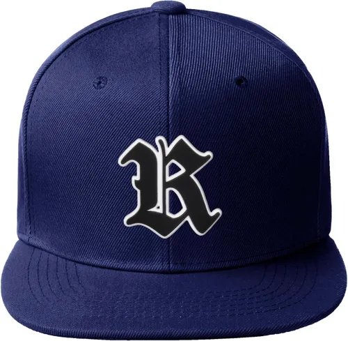 Vista 291 de Daxton Gorra clásica con visera de billete plano con letras del alfabeto inglés antiguo de la A a la Z