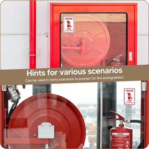 Vista 6 de 6PCS Fire Extinguisher Inside Sign Stickers,Self Adhesive Vinyl Waterproof and Scratch Resistant Safety Fire Extinguisher Label Waterproof, Suitable