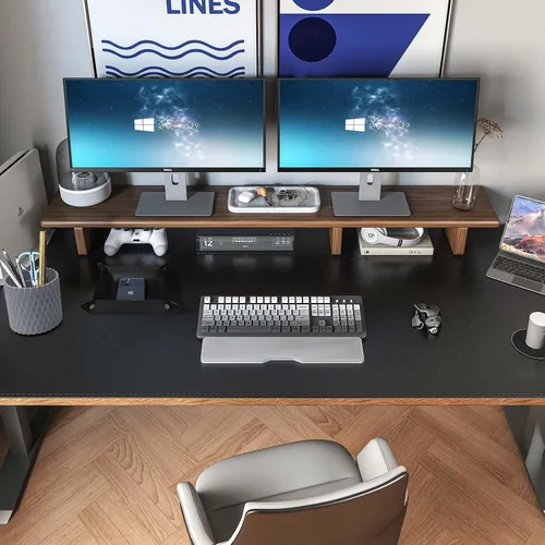 Vista 12 de DAWNTREES - Tapete de escritorio a doble cara, almohadilla de escritorio de cuero, negro 35.5"x17", protector de escritorio de corcho