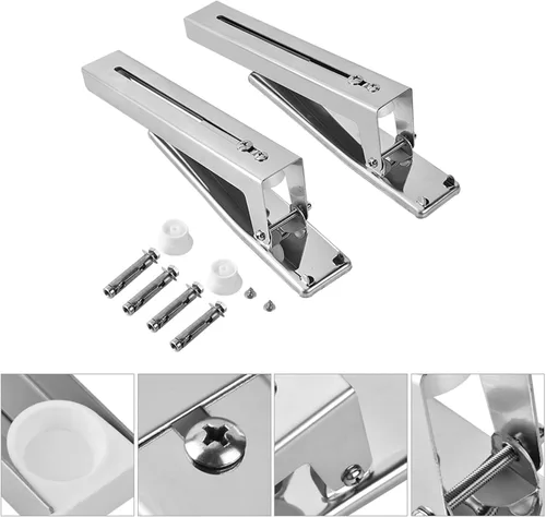 Vista 9 de Soporte de pared para estante, soporte universal de acero inoxidable para microondas, estante plegable ajustable y resistente, para accesorios