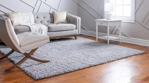 Vista 396 de Unique Loom Colección Davos Shag - Alfombra Lino