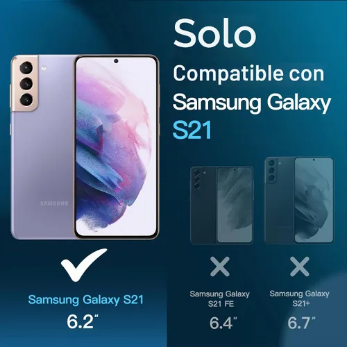 Vista 3 de JETech Protector de pantalla para Samsung Galaxy S21, paquete de 3 Transparente